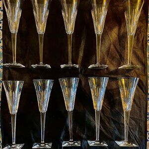 Waterford Crystal Clarion Champagne Flutes Set of 10 with case